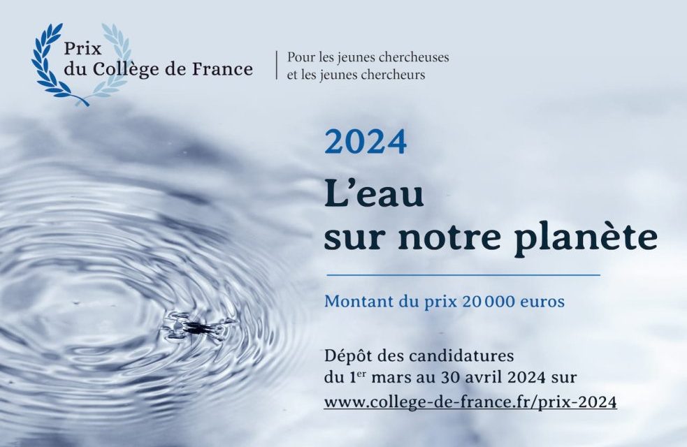 Prix collège de France : L’eau sur notre planète