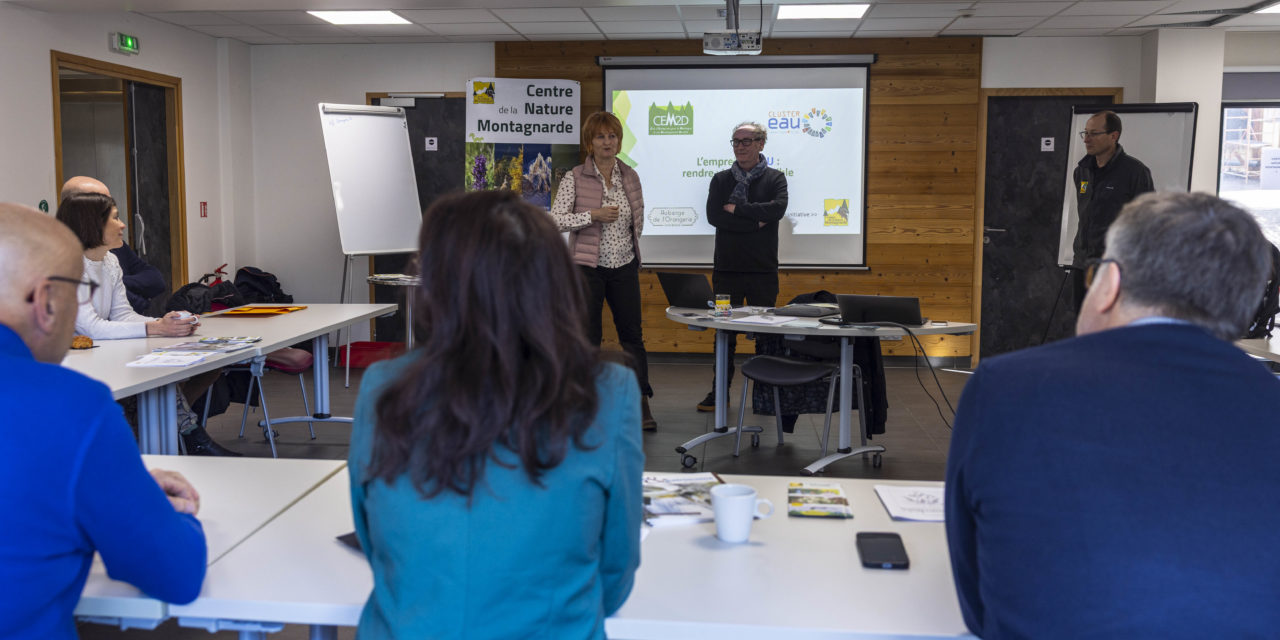 Atelier RSE empreinte eau auprès du Club Entreprises du centre de la Nature Montagnarde